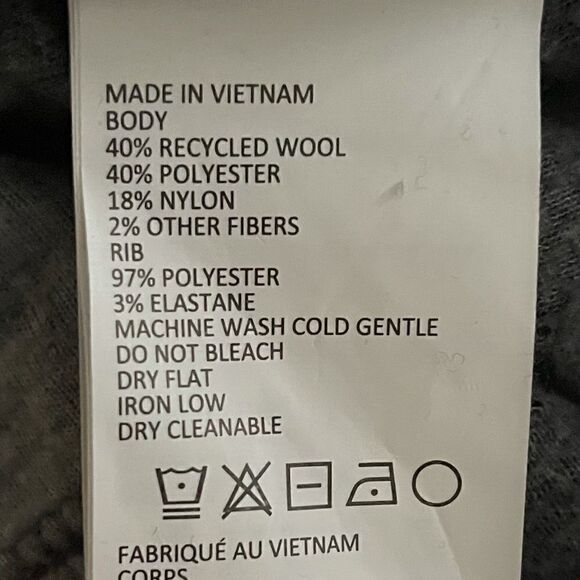 Prana dessau ~ Prana gray striped wool sweater women’s size large - Picture 7 of 7